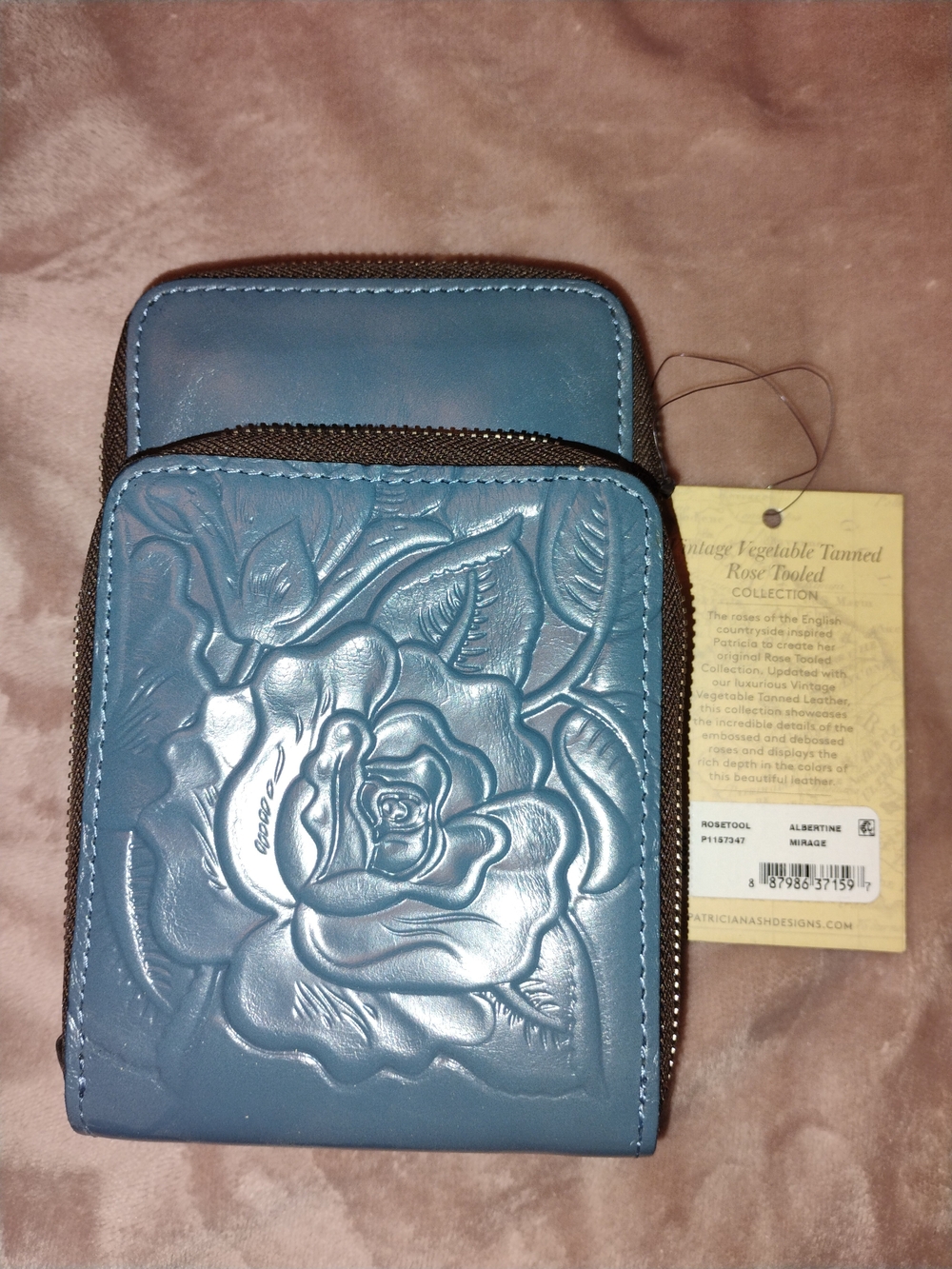 Patricia Nash Albertine Leather Embossed Phone Wallet Crossbody